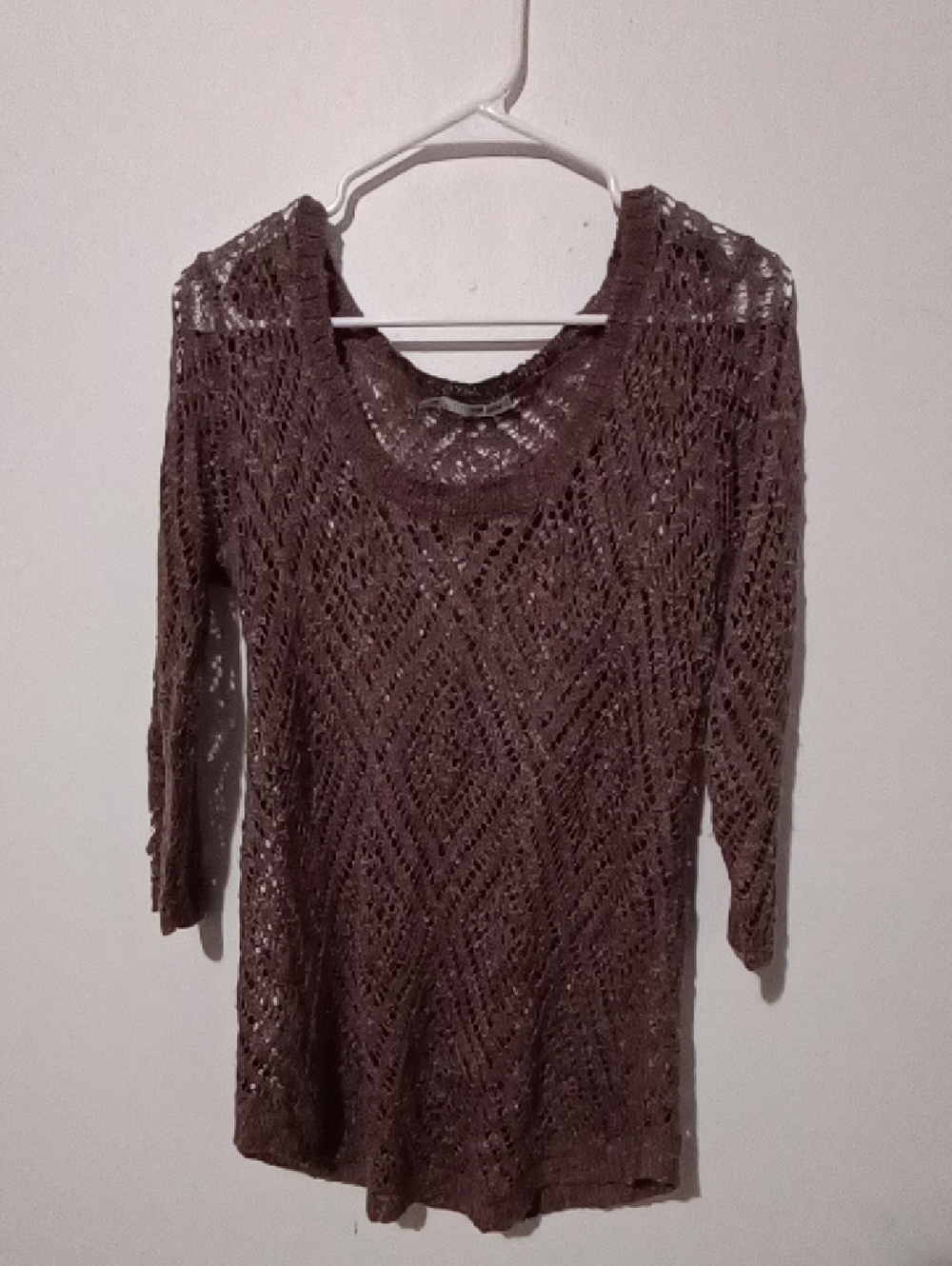 Maurices Open Knit Mauve-Brown Sweater